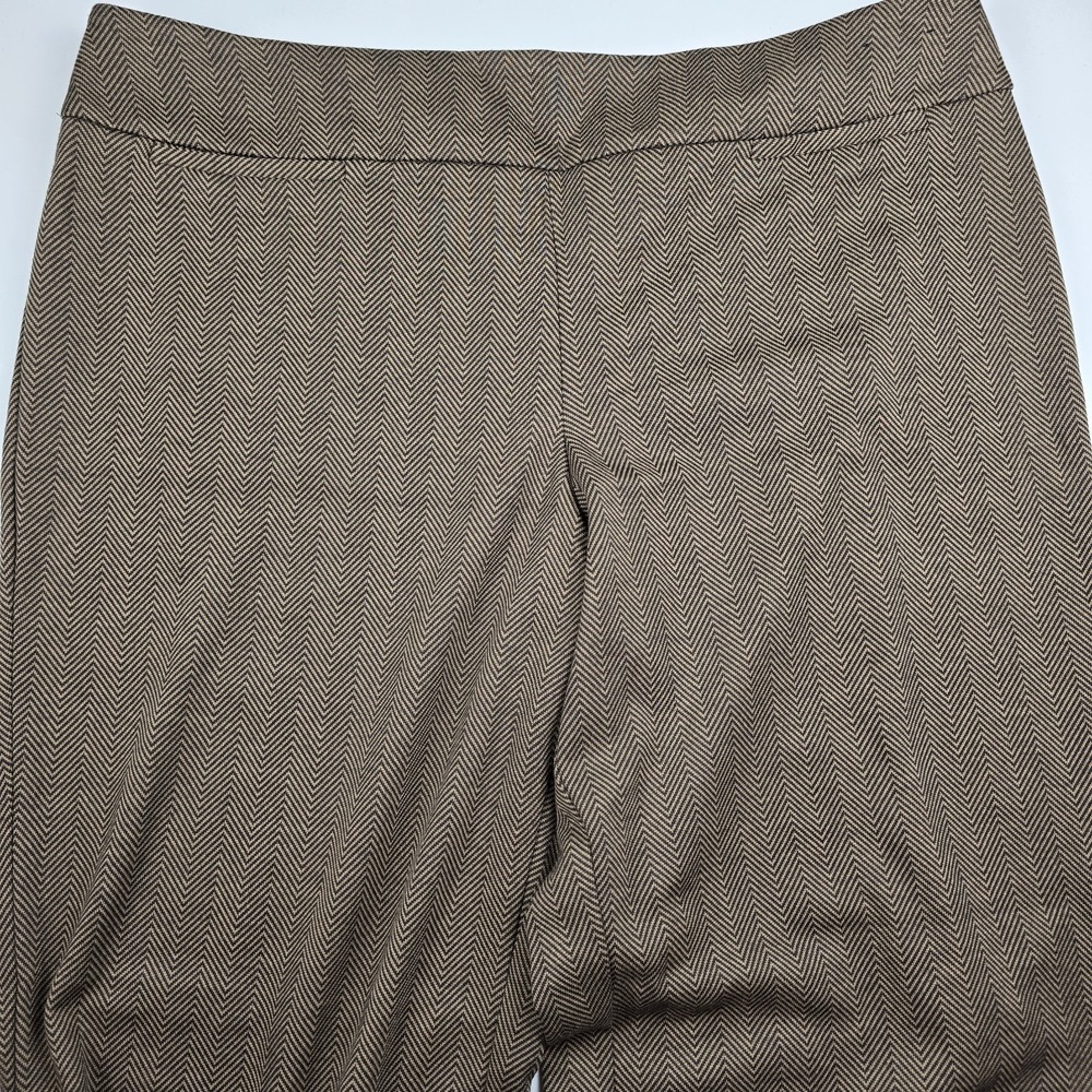 NY&Co dress slacks pants XL brown houndstooth mid rise Straight Leg NWT